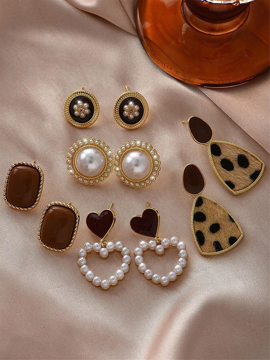 Set of 5 - Assorted Embellished Earrings