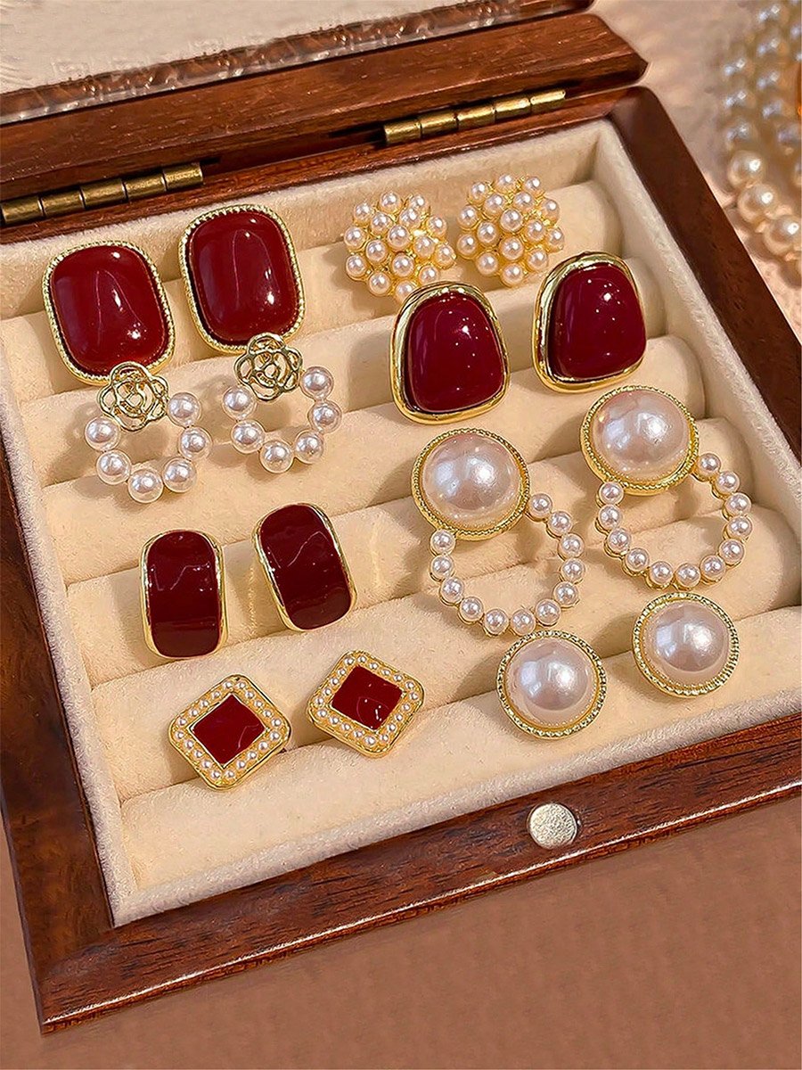 Set of 8 - Assorted Embellished Earrings