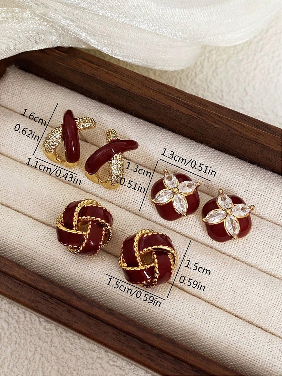 Set of 3 - Assorted Embellished Earrings