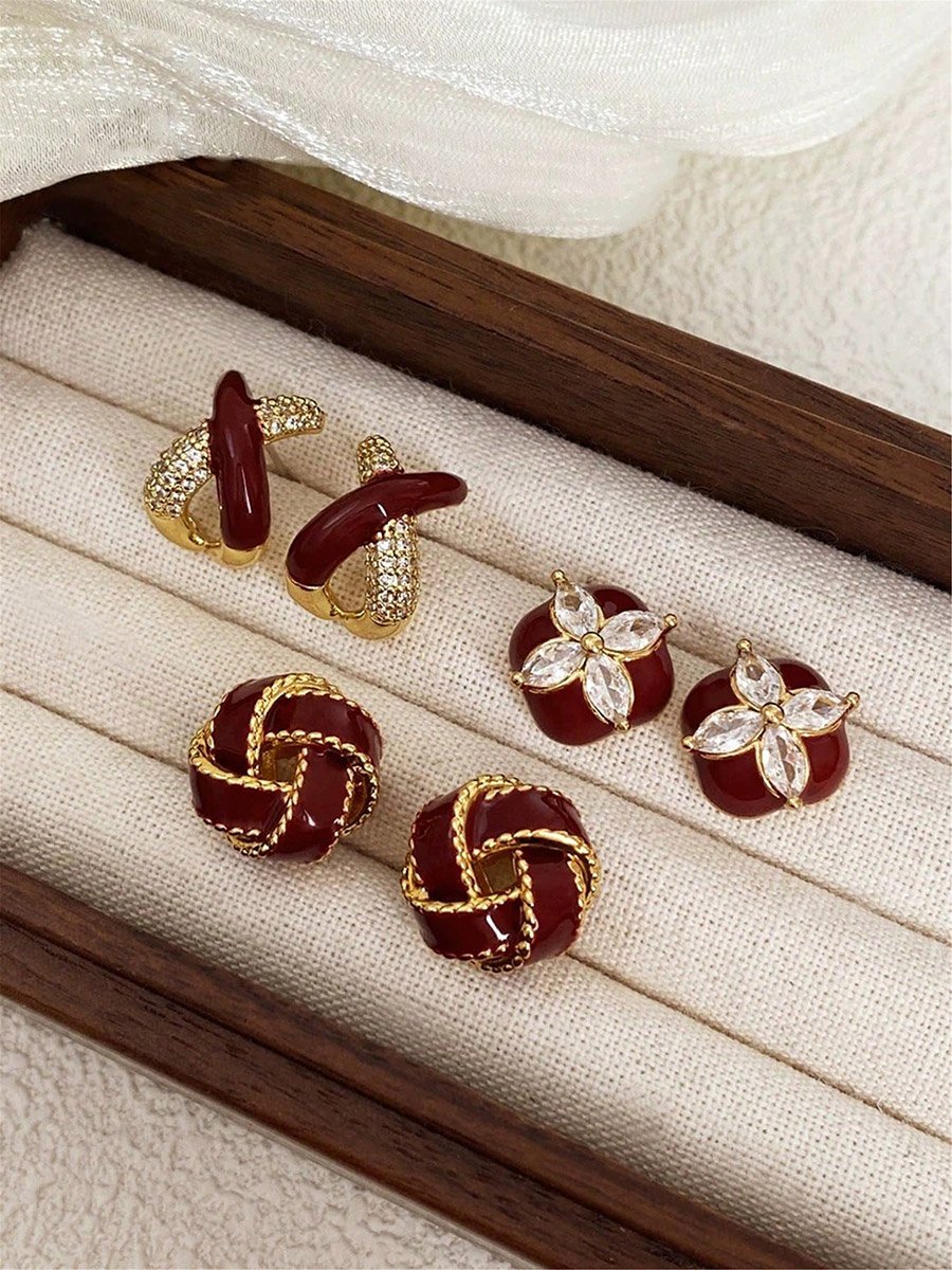 Set of 3 - Assorted Embellished Earrings