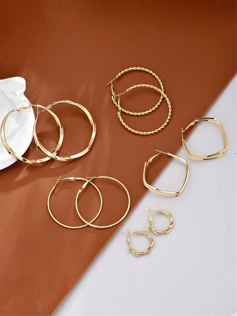 Set of 5 - Assorted Hoop Earrings