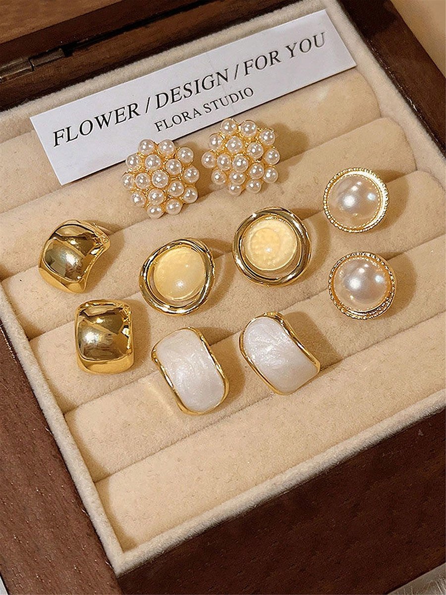 Set of 5 - Assorted Embellished Earrings