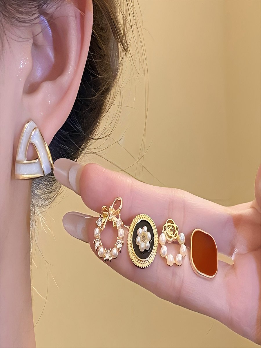 Set of 5 - Assorted Embellished Earrings