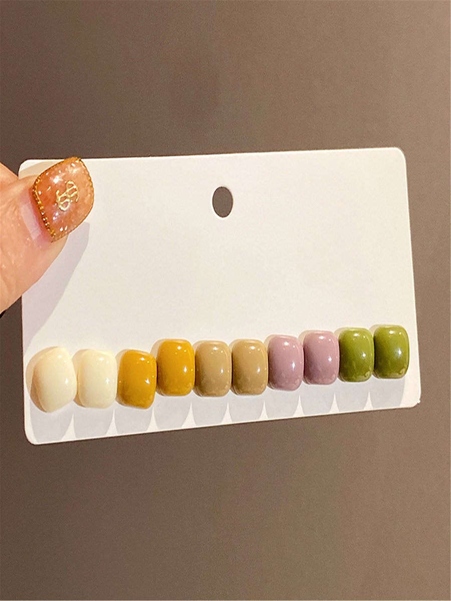 Set of 5 - Multi-Tone Stud Earrings