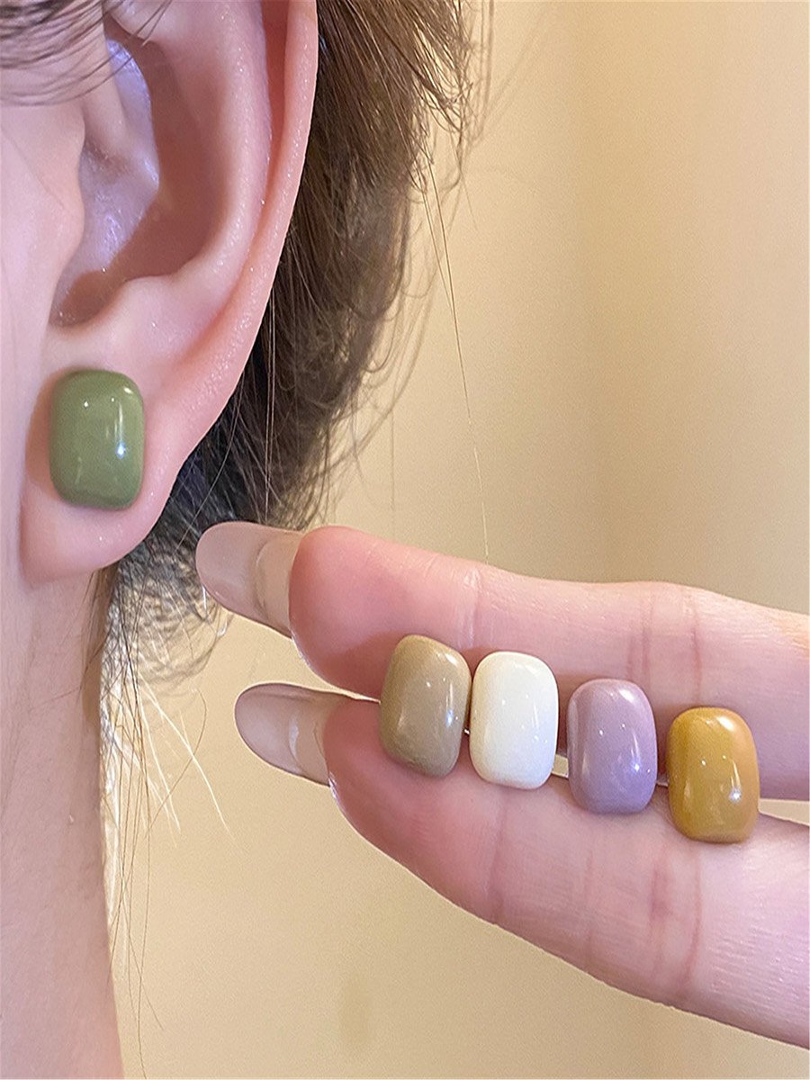 Set of 5 - Multi-Tone Stud Earrings