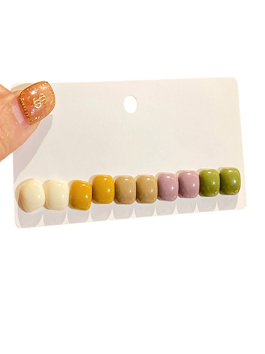 Set of 5 - Multi-Tone Stud Earrings