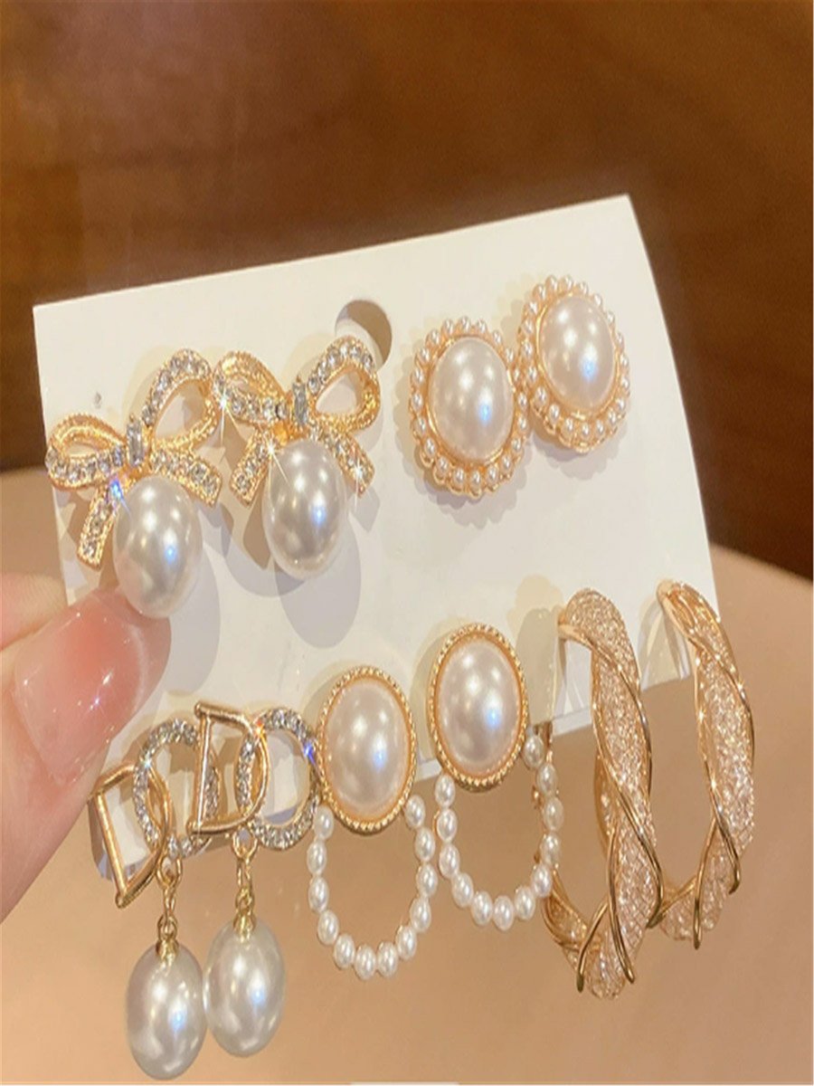 Set of 5 - Assorted Embellished Earrings