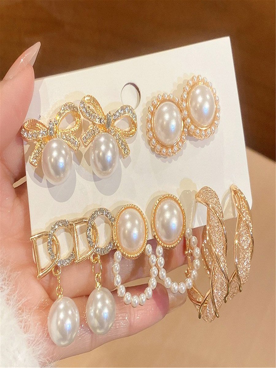 Set of 5 - Assorted Embellished Earrings