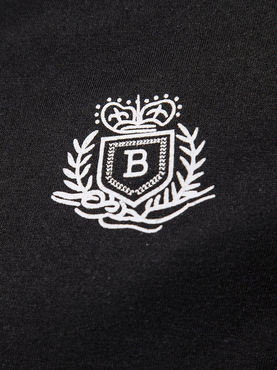 Men Black Striped Polo