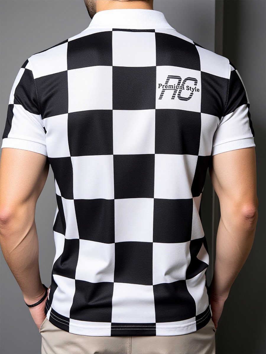 Men Checkered Polo