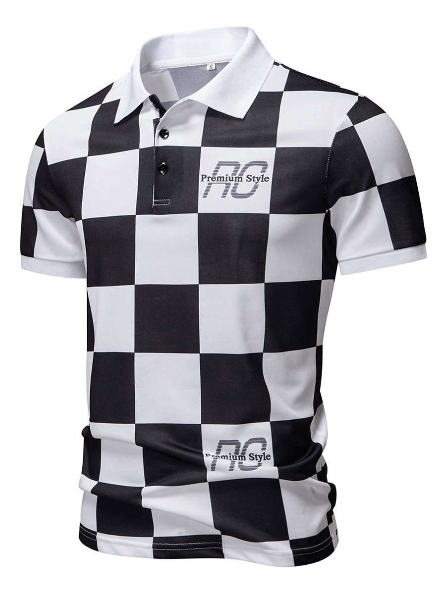 Men Checkered Polo