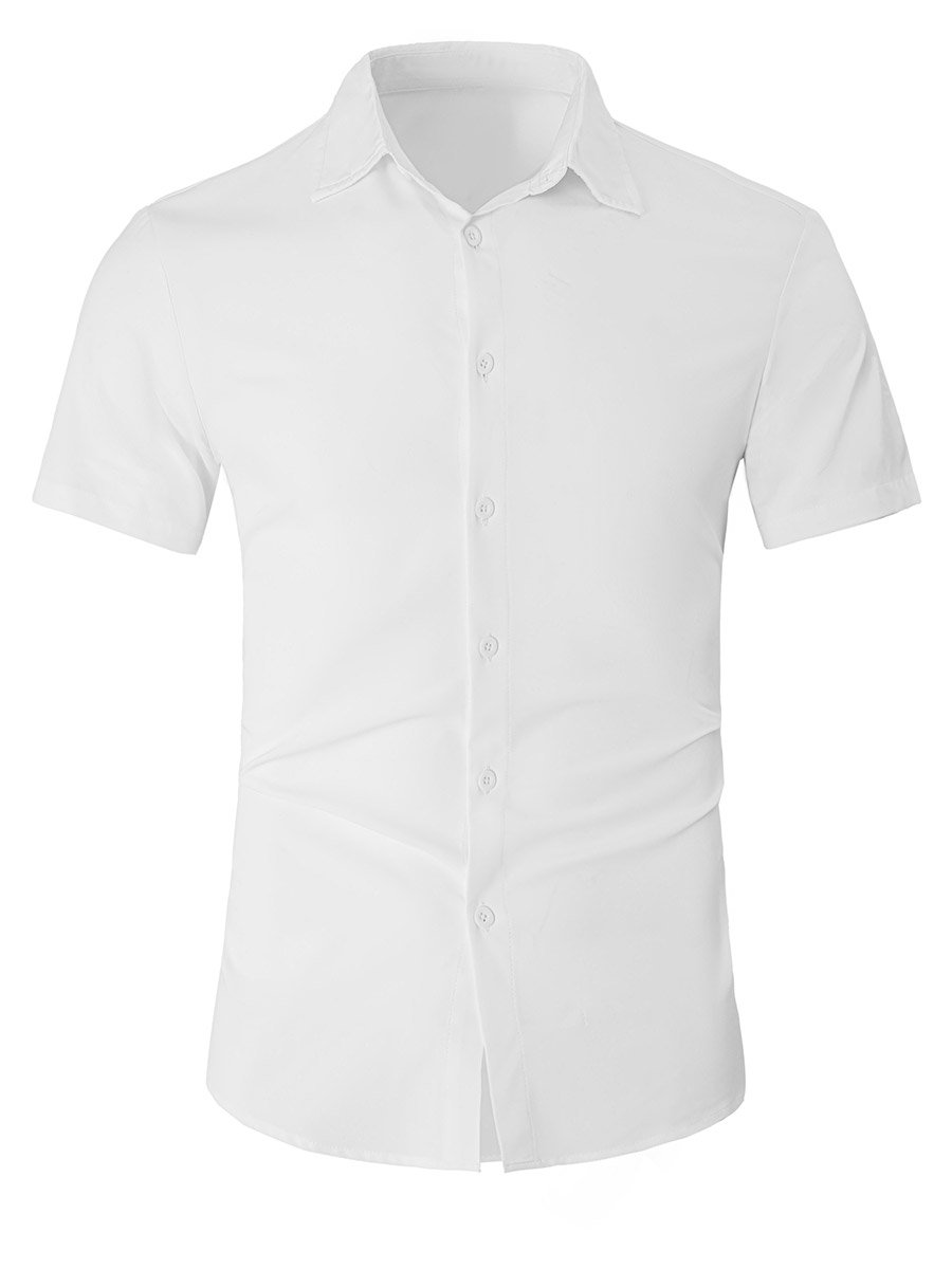 Men White Short Sleeve Shirt