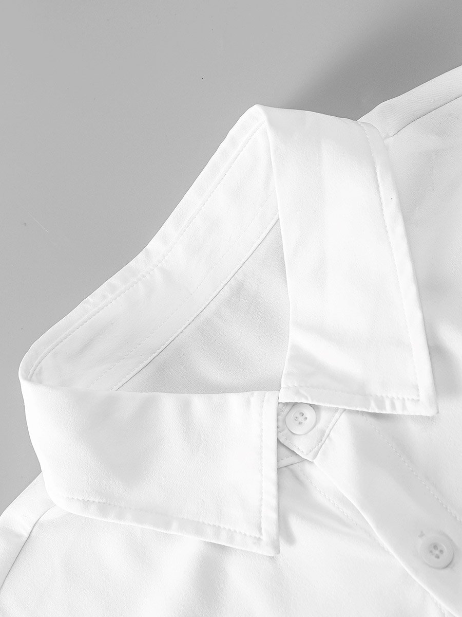 Men White Short Sleeve Shirt