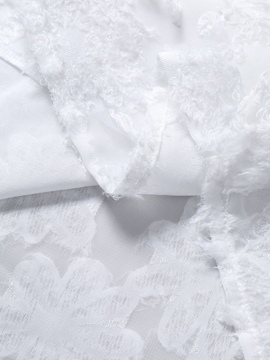 Men White Textured Short Sleeve Shirt