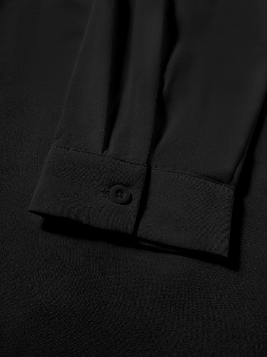 Men Black Textured Pleated Shirt