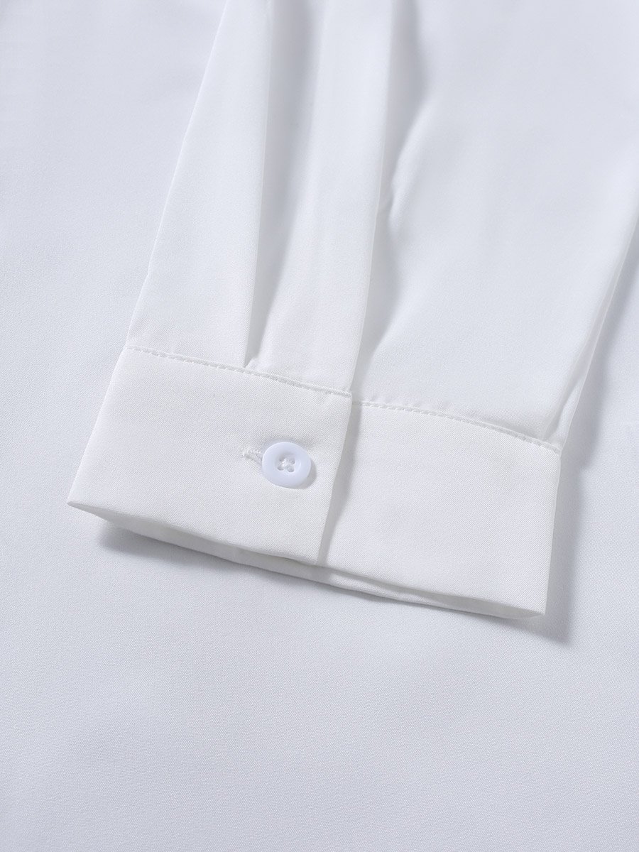 Men White Textured Pleated Shirt