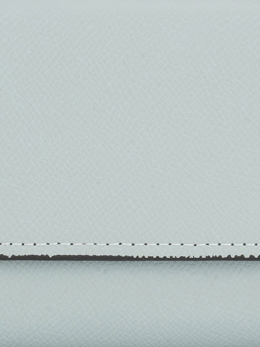 Blue Textured Button Closure Bi-Fold Wallet