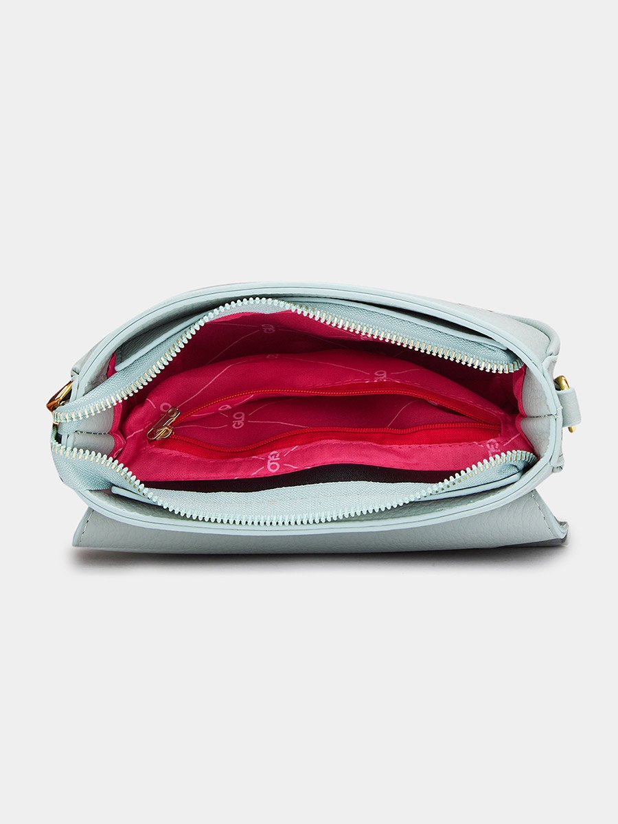 Grey Textured Sling Bag