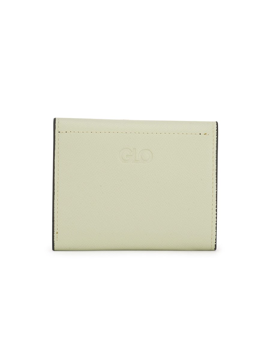 Green Textured Button Closure Bi-Fold Wallet
