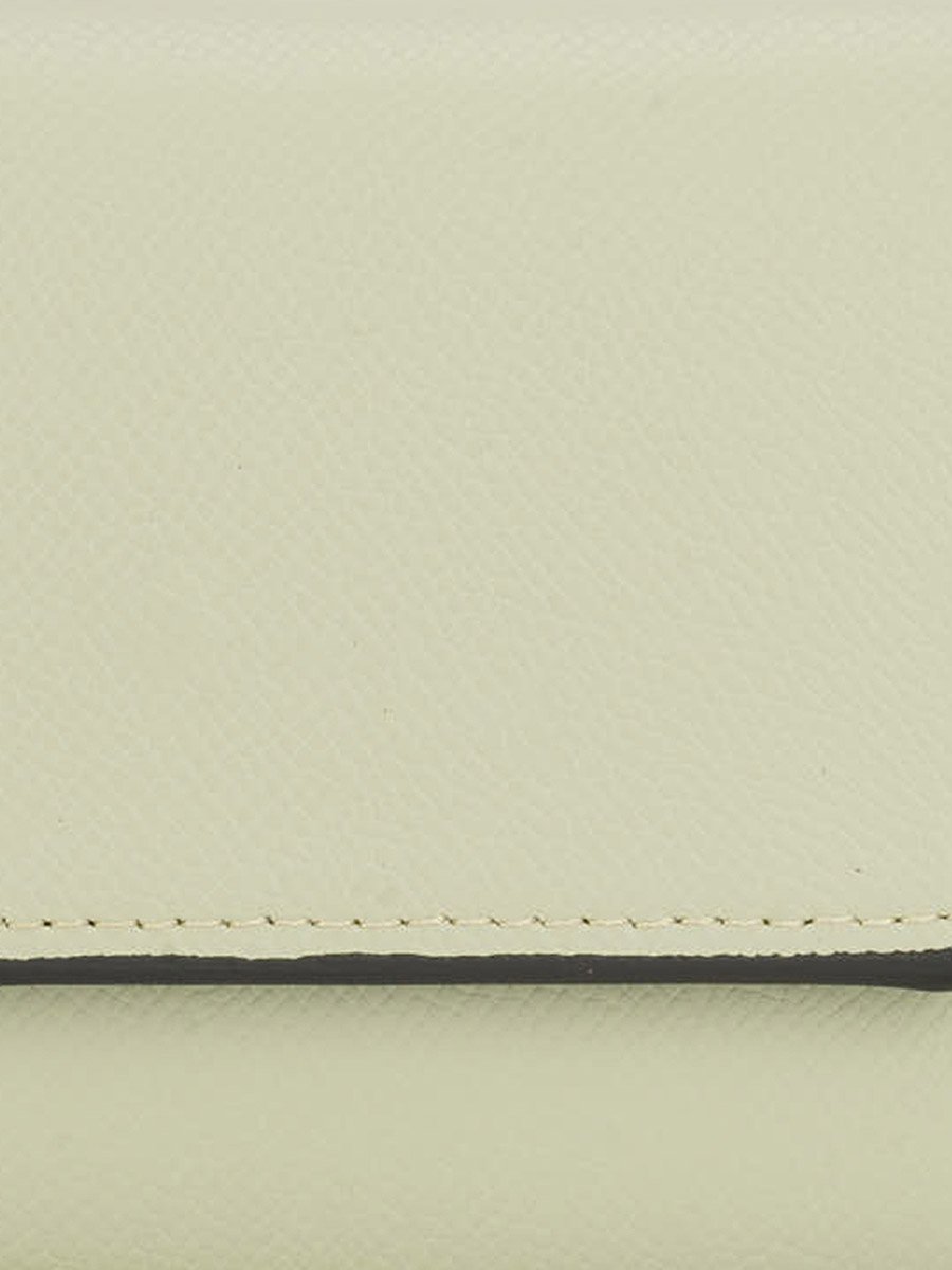 Green Textured Button Closure Bi-Fold Wallet
