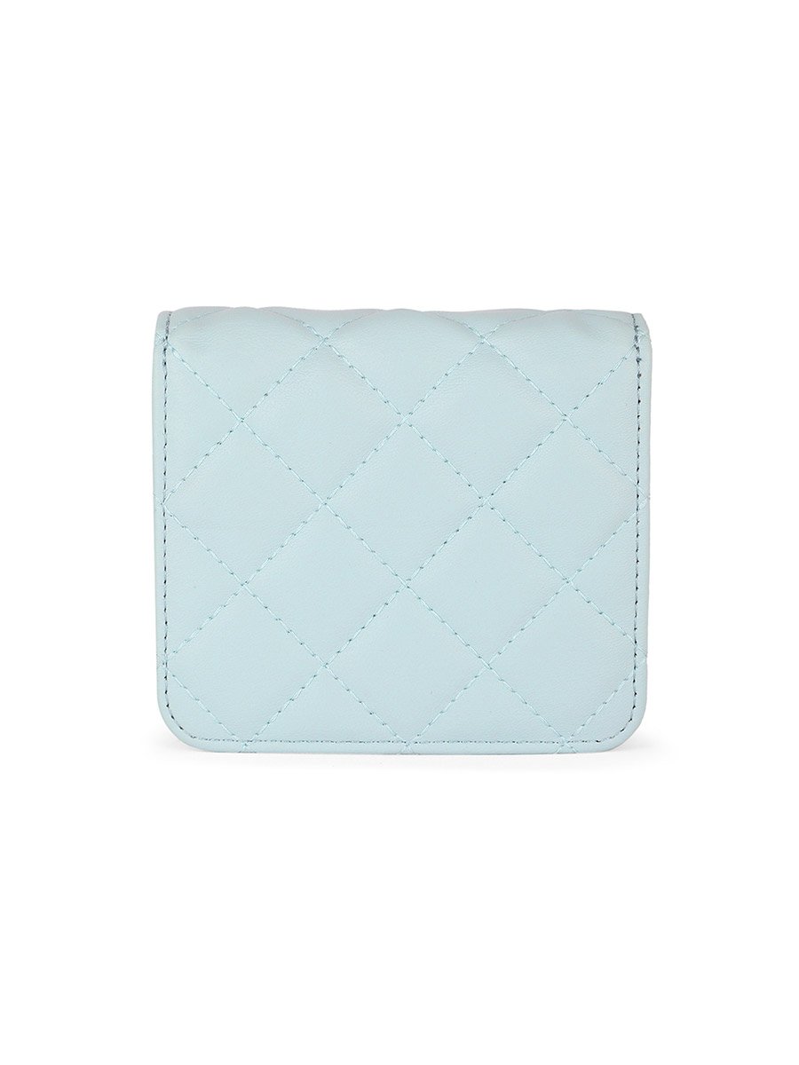 Blue Puffed Quilted Mini Sling Bag