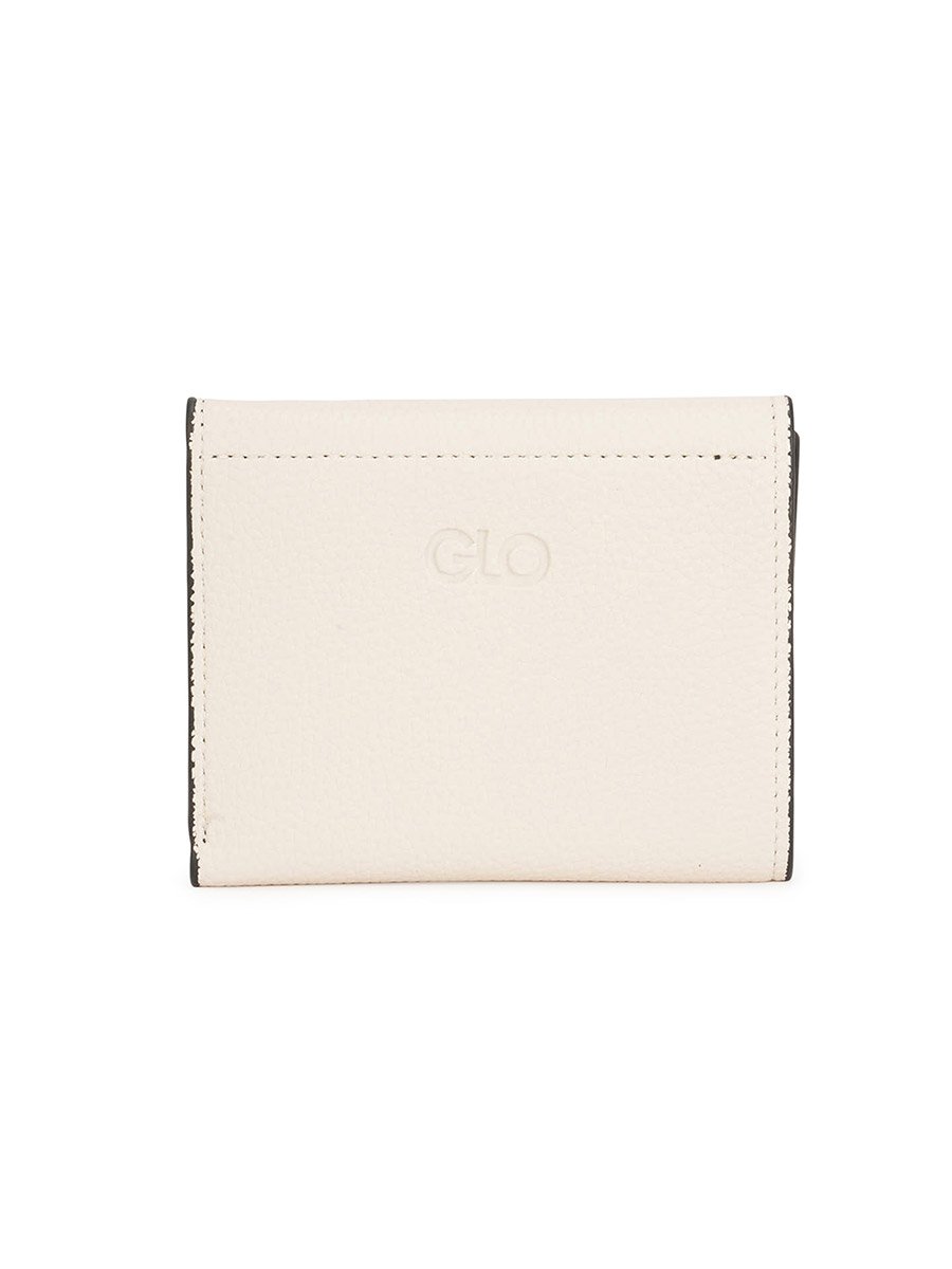 Off White Textured Detail Bi-Fold Wallet