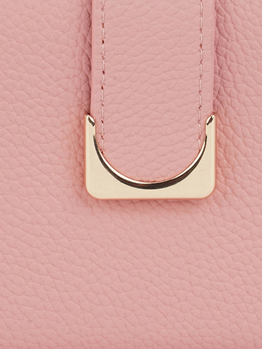 Pink Textured Bi-Fold Wallet with Zip Coin Pocket