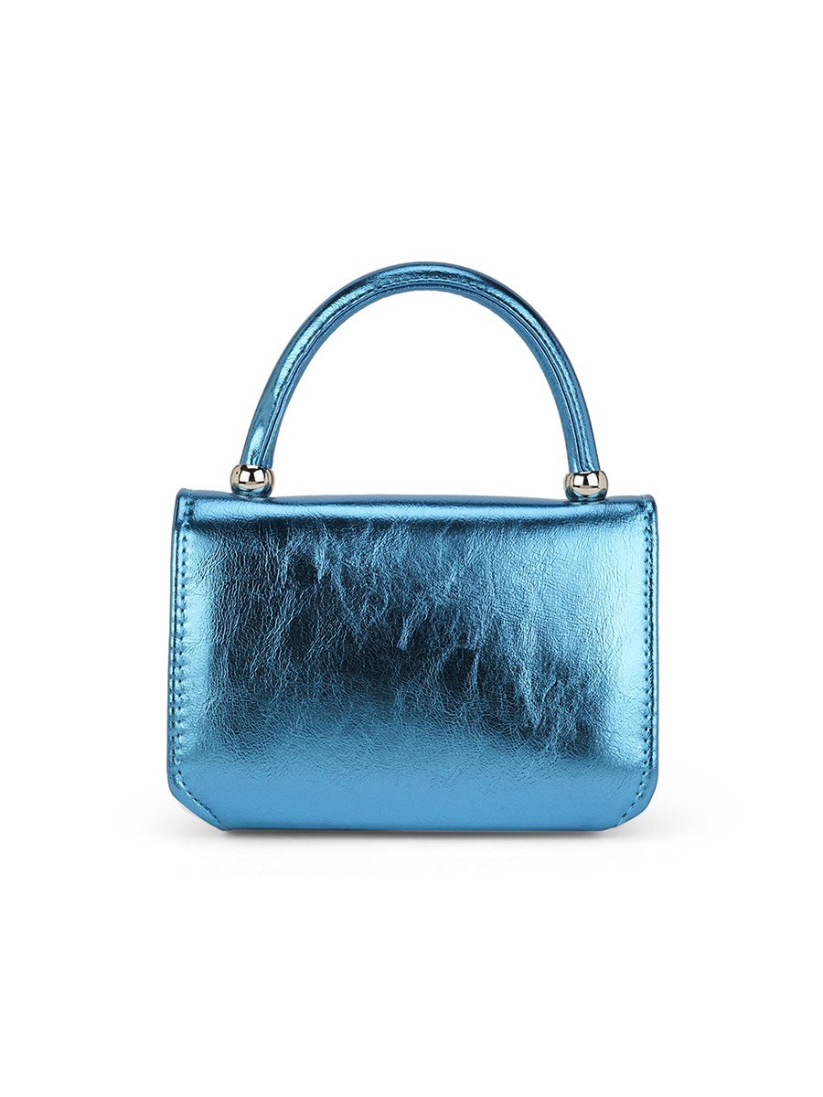 Turquoise Blue Shiny Single Handle Handbag