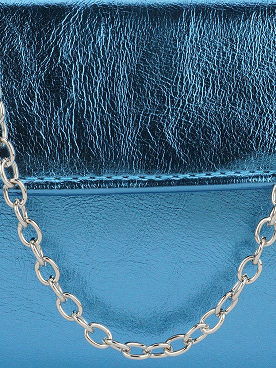 Turquoise Blue Shiny Single Handle Handbag