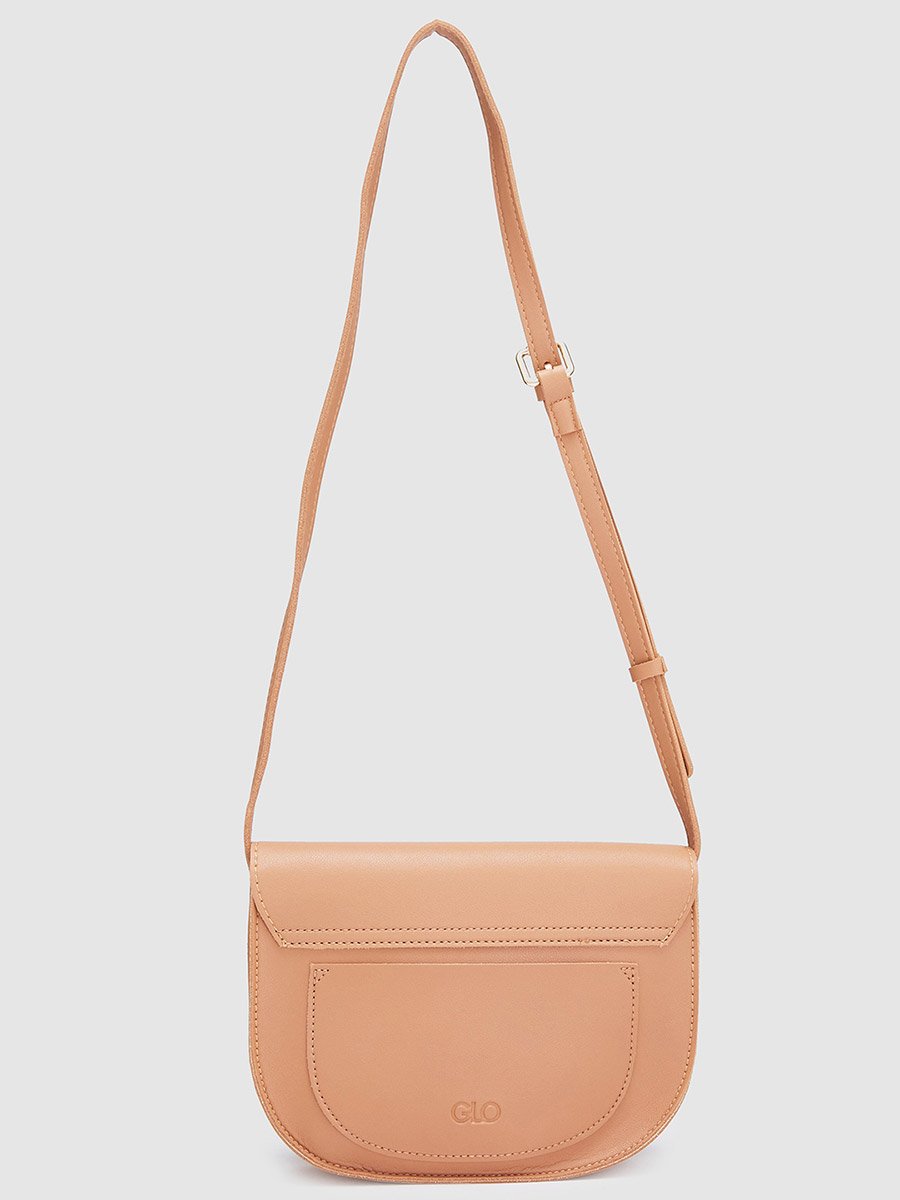 Tan Solid Crossbody Bag