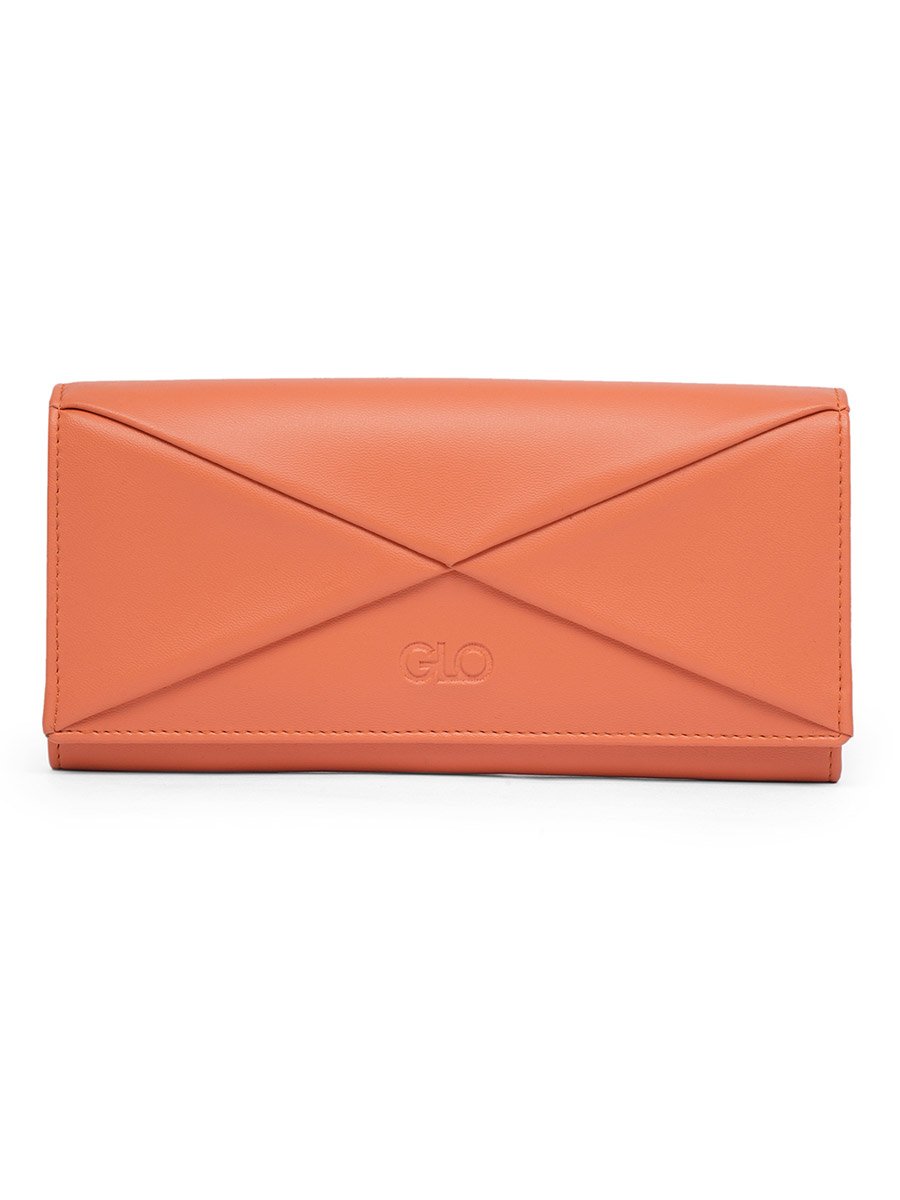 Coral Textured Wallet with Zip Coin Pocket