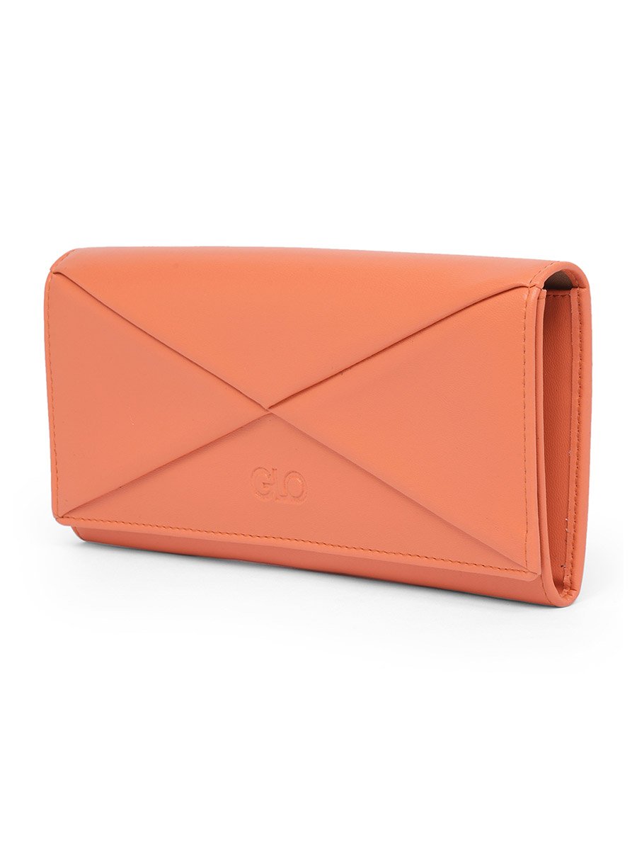 Coral Textured Wallet with Zip Coin Pocket