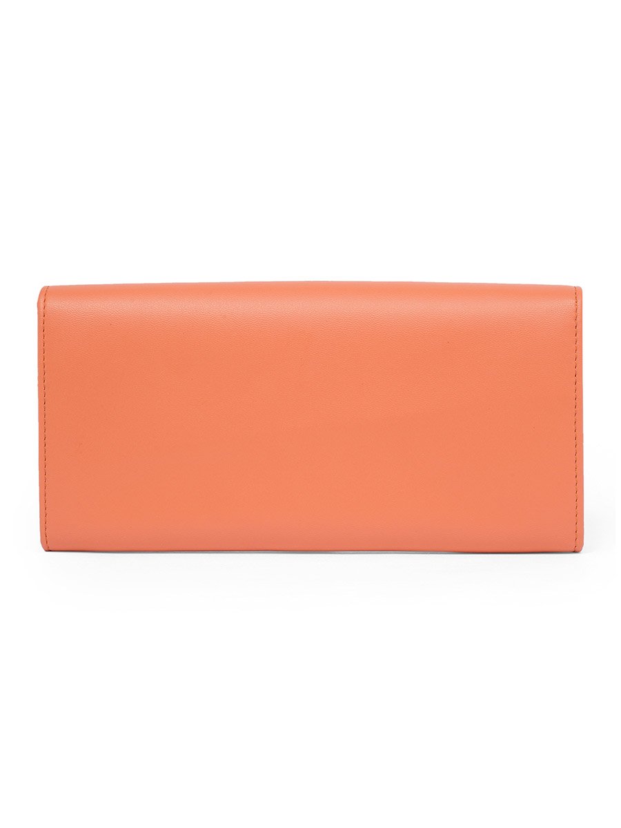 Coral Textured Wallet with Zip Coin Pocket