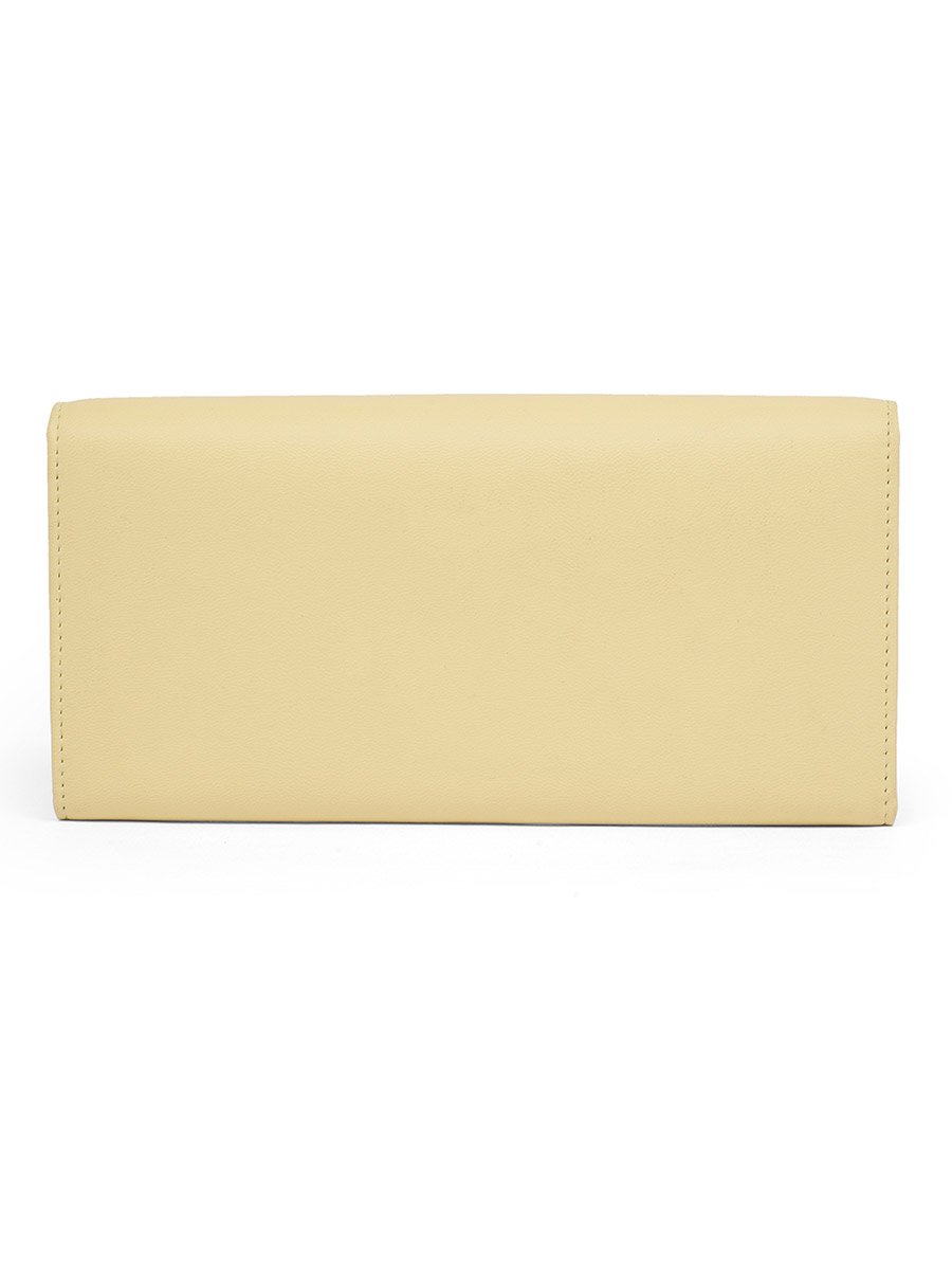 Yellow Textured Wallet with Zip Coin Pocket