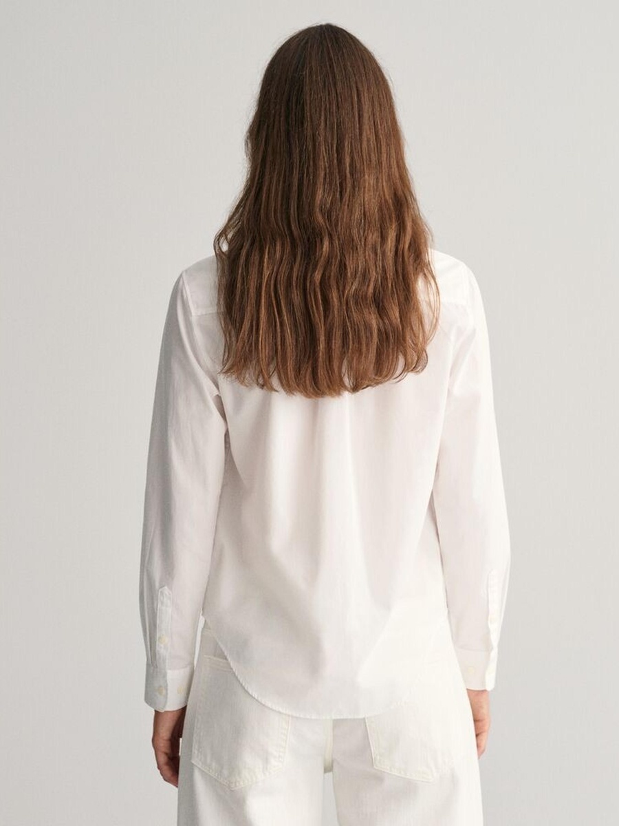 White Regular Fit Poplin Shirt