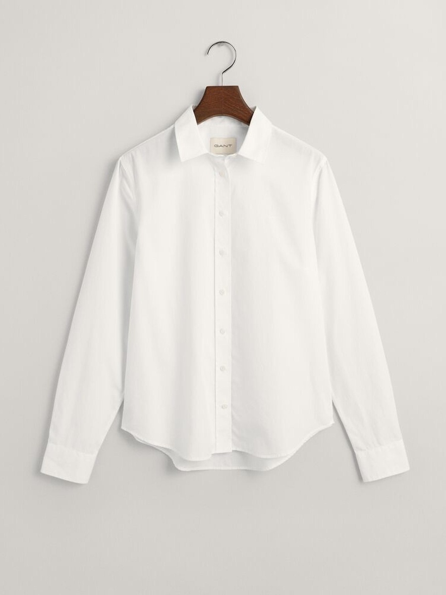 White Regular Fit Poplin Shirt