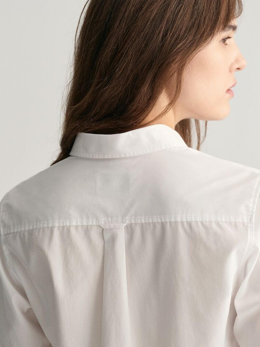White Regular Fit Poplin Shirt