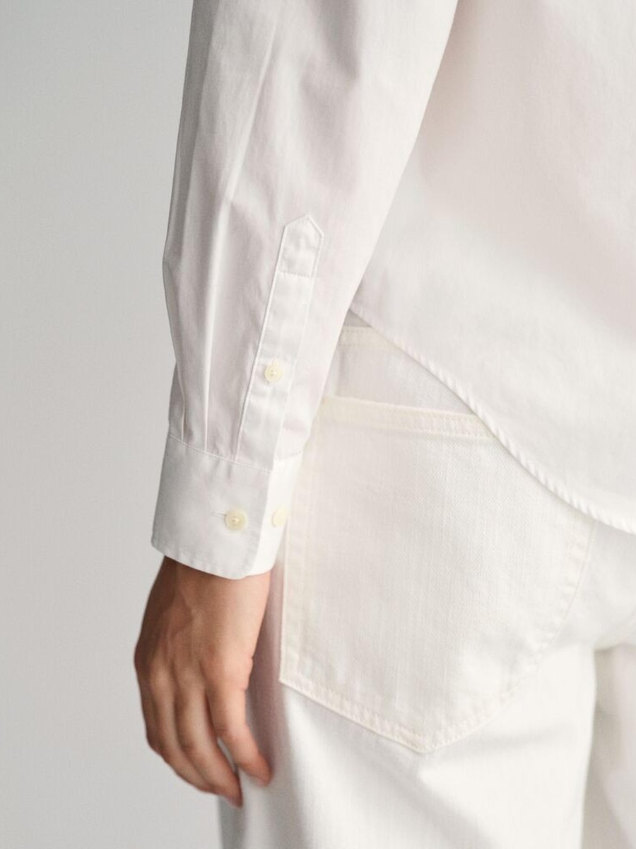White Regular Fit Poplin Shirt