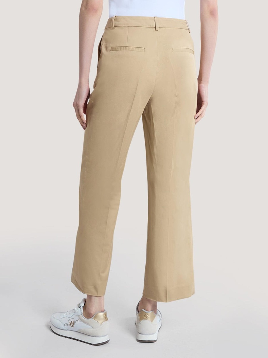 Brown Cotton Cropped Suit Pants