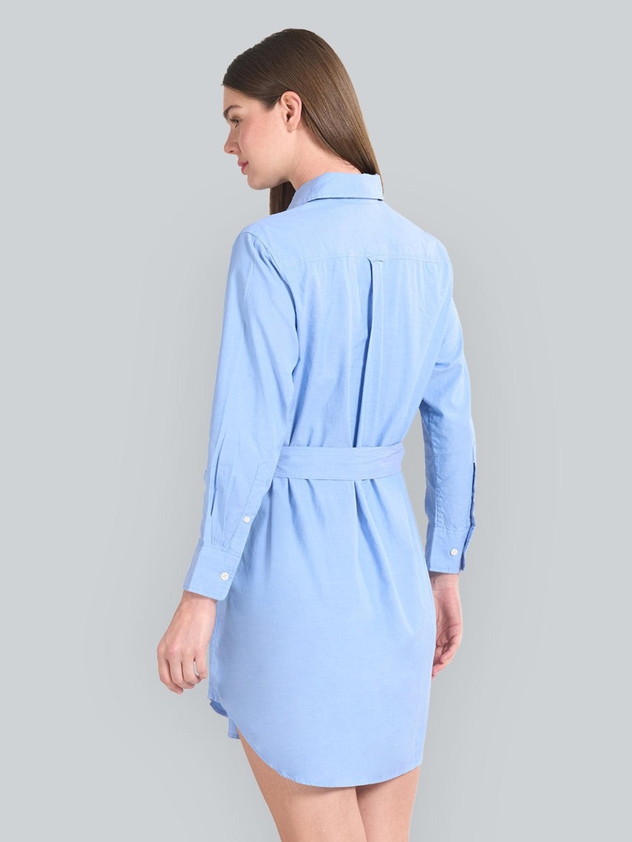 Blue Luxury Oxford Shirt Mini Dress