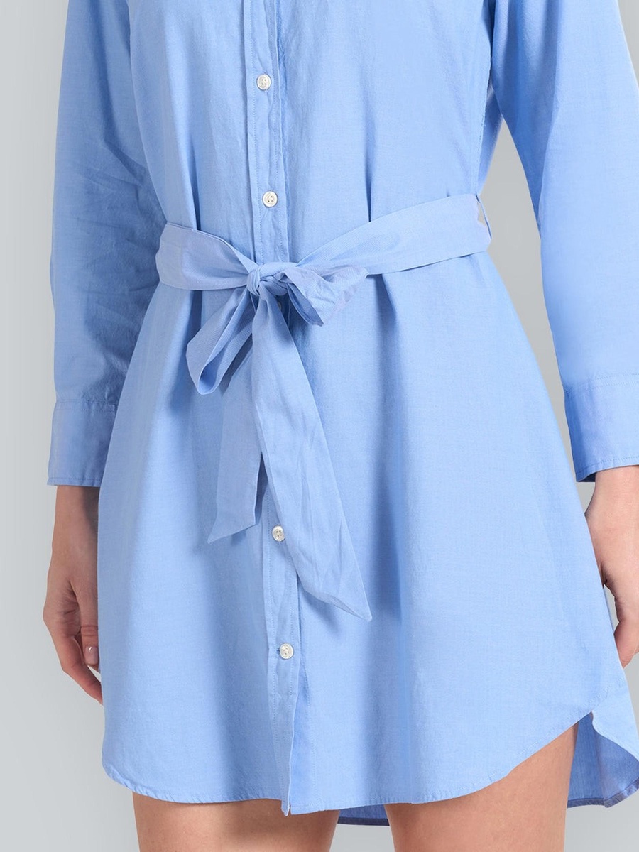 Blue Luxury Oxford Shirt Mini Dress