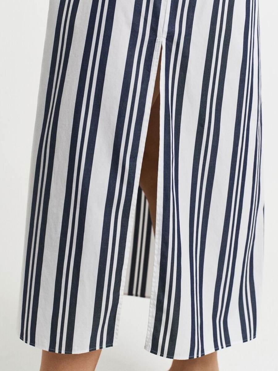 Blue Oversized Striped Maxi Dress