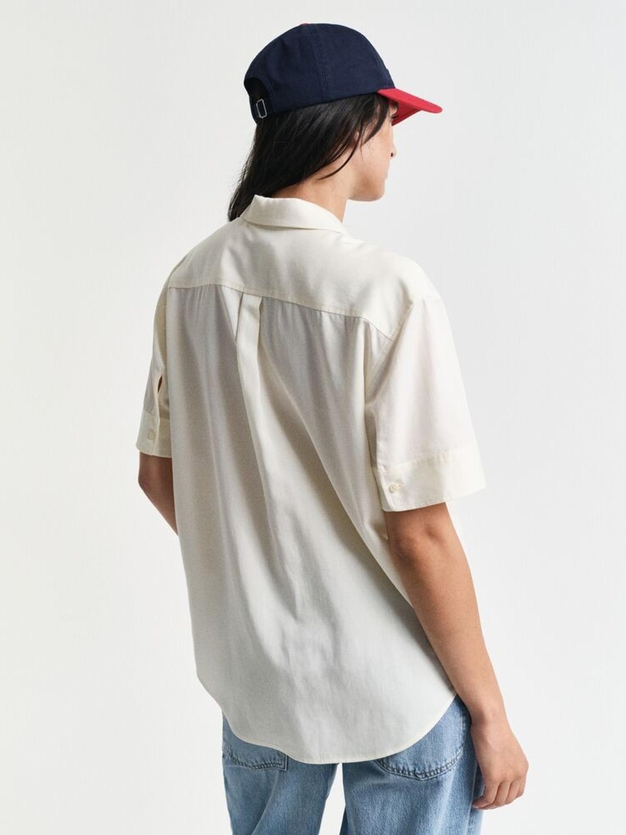 White Relaxed Fit Pocket Detail Shirt