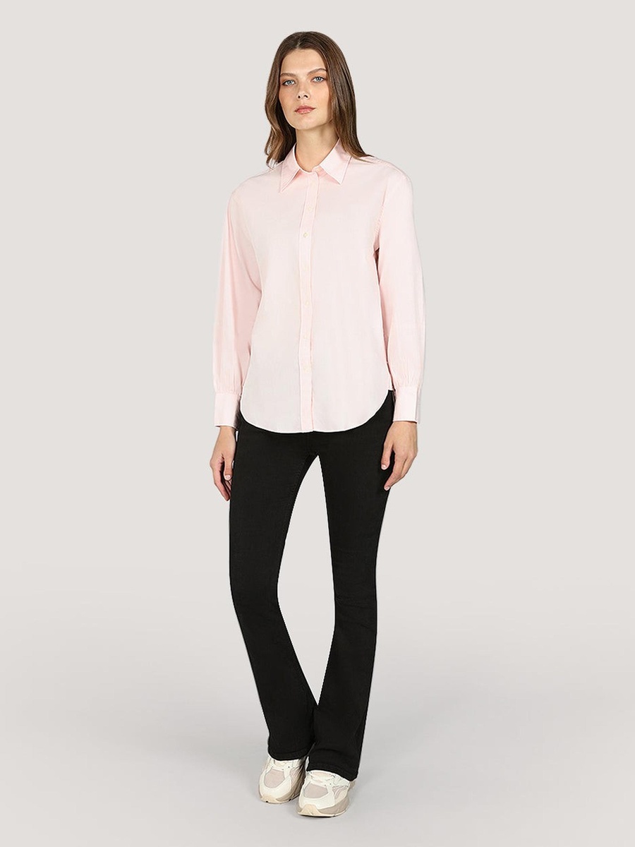 Pink Relaxed Fit Long Sleeve Shirt