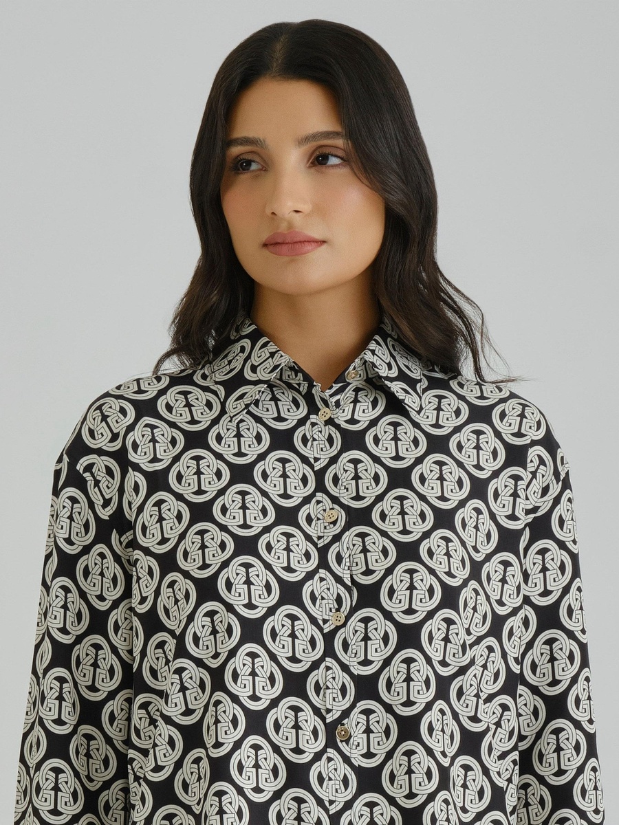 Black All Over Print Shirt