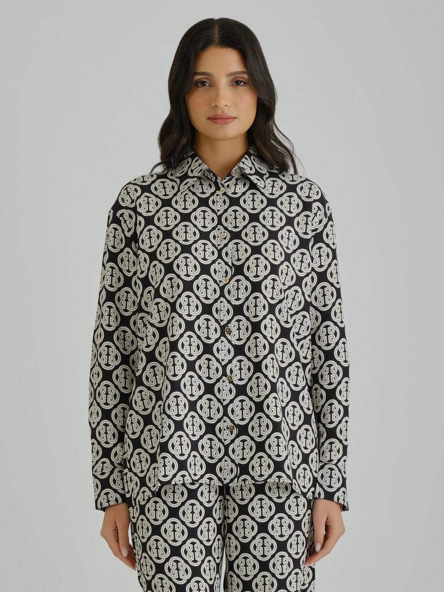 Black All Over Print Shirt