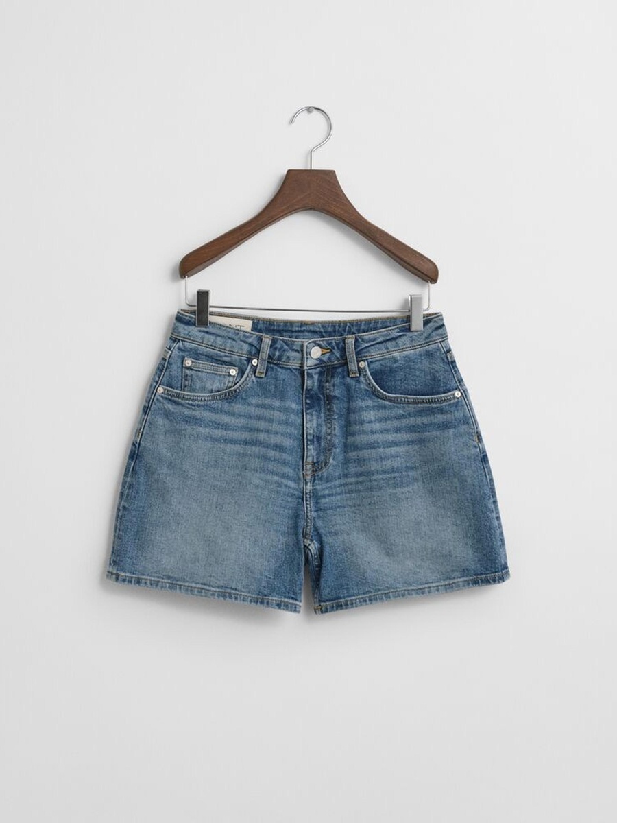 Blue Regular Fit Denim Shorts
