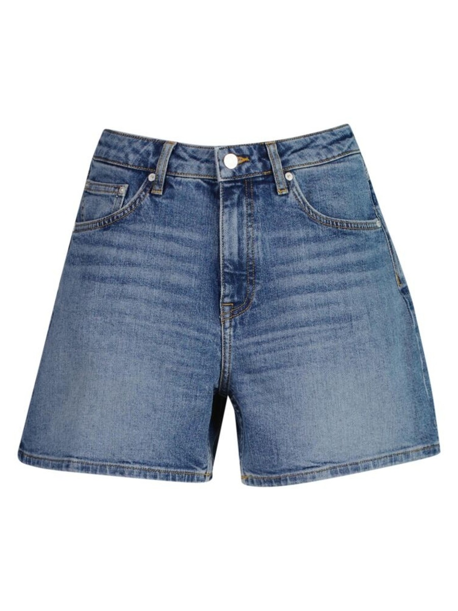 Blue Regular Fit Denim Shorts