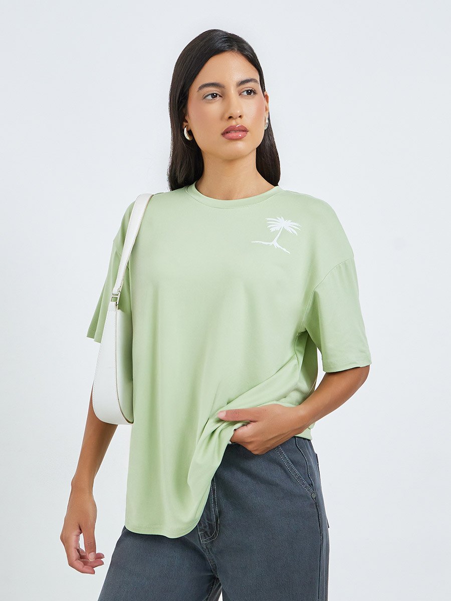 Green Oversized Short Sleeve T-Shirt