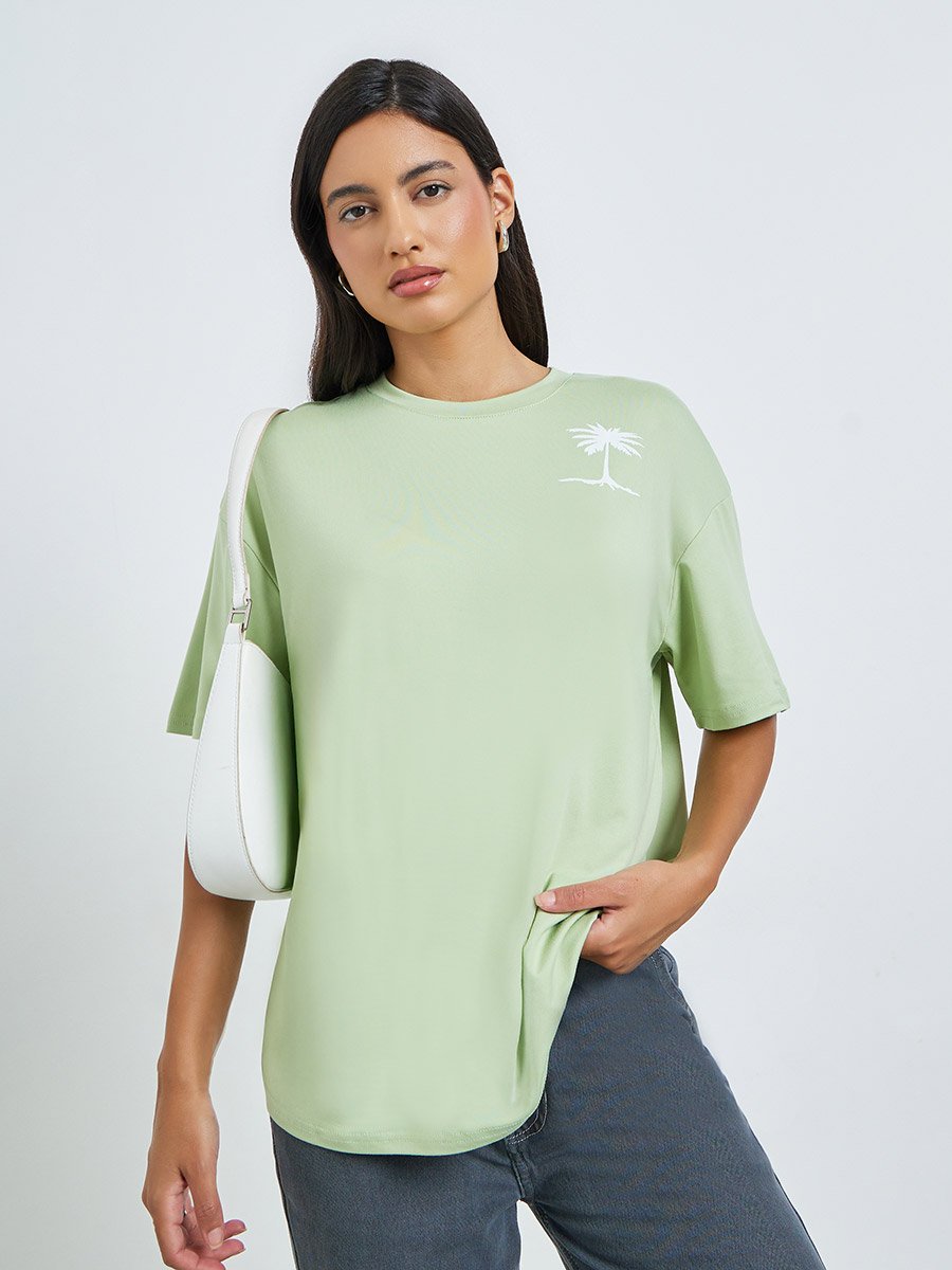 Green Oversized Short Sleeve T-Shirt